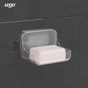 Quality No Drill Wall Mount Bath Soap Holder Dish Shower Counter Clear Plastic for sale