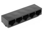 Unshielded RJ45 Multi Port Jack Black Color 1 x 5 With 1.27 mm Terminal Pitch