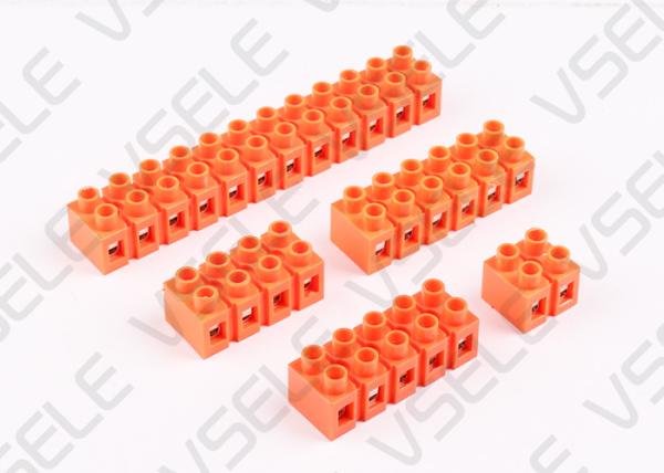 Buy Fixed Electrical Terminal Block / Orange Base Dual Row Connector Seat at wholesale prices