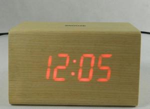Quality LED Wooden Digital Table Clock with Touch Function for Snooze for sale