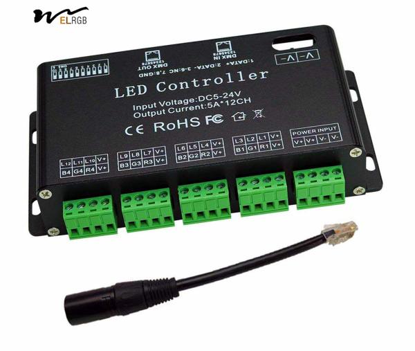 Buy 12 Channel DMX Decoder RGB LED Light Strip Controller Driver DC5V-24V LED Module Light at wholesale prices