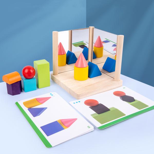 Shape Color Cognition Matching Mirror Blocks Early Learning Toys For 2 Year Olds