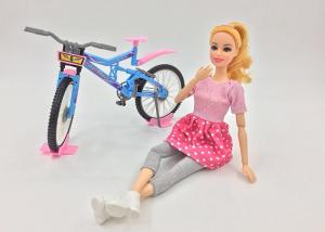 China Fashion Doll Children's Play Toys with Bike and Helmet 11 Joints Movable Elbows on sale