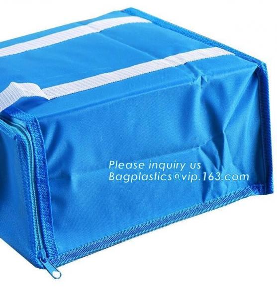 printing zipper closure 100gsm virgin non woven thermal insulation cooler bag,Cooler bag Soft Thermal Lined Coolers Back
