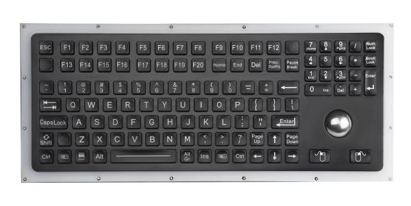 Buy 116 Keys Black Ruggedized Keyboard With Trackball And Numeric Keypad at wholesale prices
