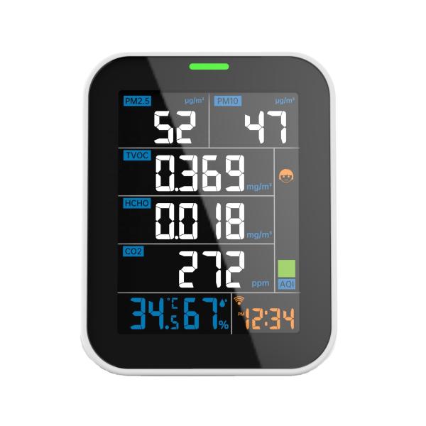 PM2.5 PM10 CO2 Indoor Air Monitor TVOC HCHO Air Particulate Meter