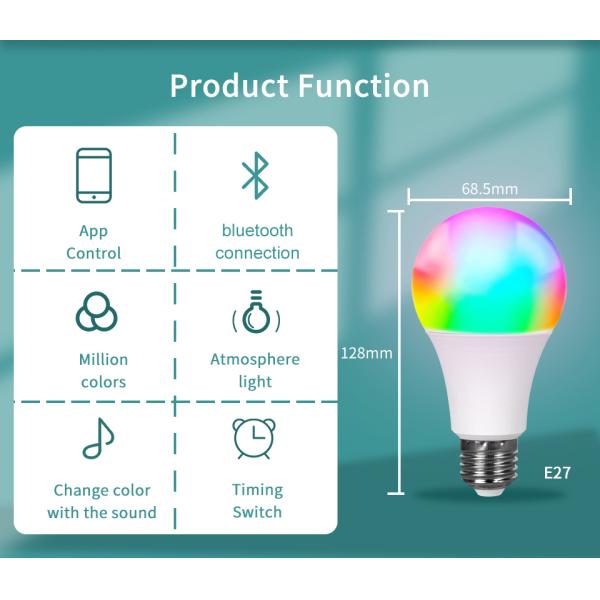 2.4ghz E26 Smart Led Bulb 5w Dimmable Light Bulbs With Remote Timing Switch