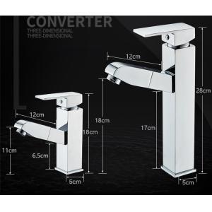 Single Hole Electroplate Washbasin Pull Out Sink Faucet