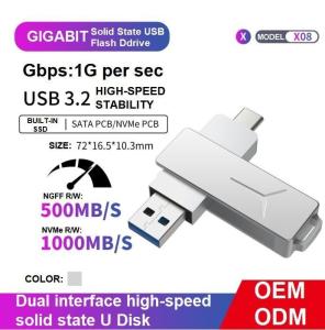 China                    Dual Interface High-Speed Solid State U Disk Ngff Interface SATA PCB Gigabit Solid State USB Flash Drive              on sale