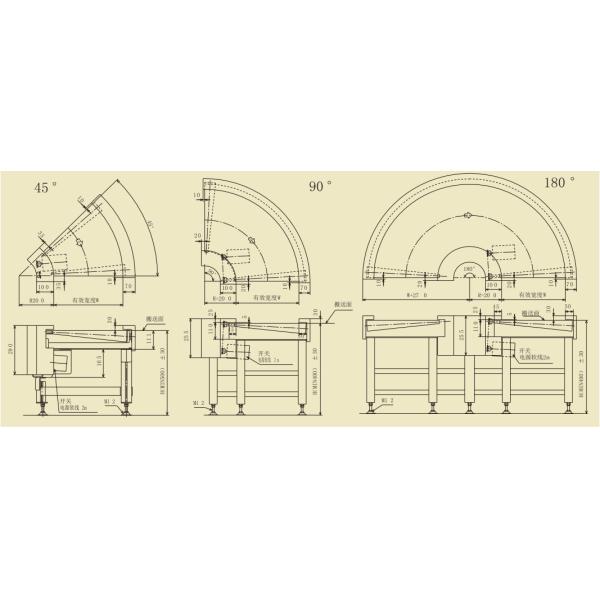 180 Degrees Inner Radius 200mm Inclined Stainless Steel Belt Conveyor