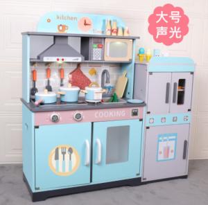 Quality Environmentally Safe Simulated Kitchen Wooden Toy Set Girl Cooking Utensils for sale