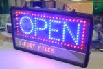 Led open sign with programmable display