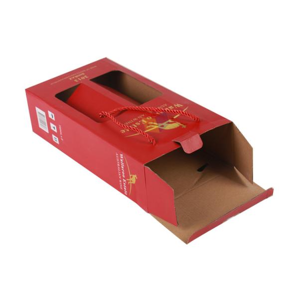 Wholesale Custom Corrugated Cardboard 2 Wine Bottle Shipping Boxes Wine Gift Box Packaging With Handle