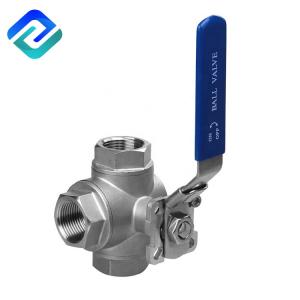 Control Check 316L SS Three Way Ball Valve Manual 3 Way Stainless Steel Ball Valve