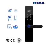 Tuya App Front Door Smart Lock With Handle Fingerprint IC Card Password Access