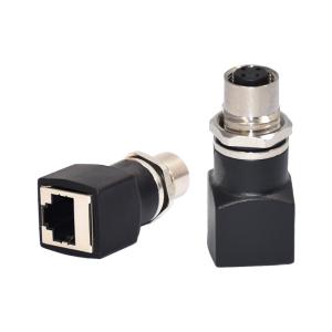 China Customized Waterproof A Code Color 4 Pin Male Female M12 To RJ45 Adapter Ethernet For Connector on sale