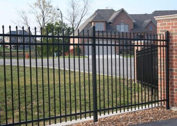 Buy 2.4m Width By 2.1m High Wrought Iron Steel Fence Security Pipe at wholesale prices