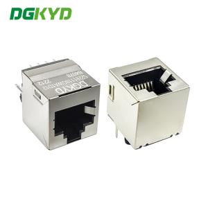 Quality RJ45 Network Port Socket 180 Degree In-Line Interface 10P8C Connector Without Light With Shield Without Filter for sale