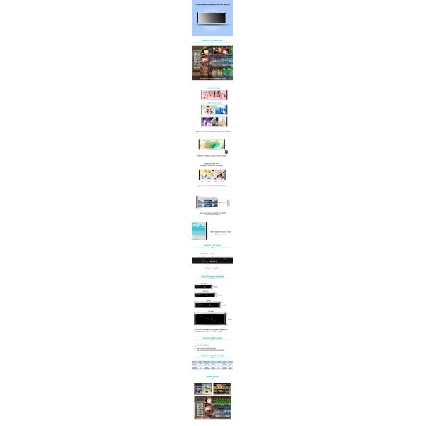 1920*360 37 Inches Stretched Display Screen With Android 6.0 Rooted System