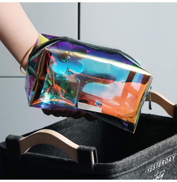 Women Handy Hologram TPU Make Up Bag Organizer
