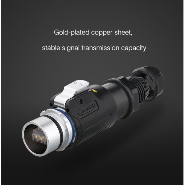 CNLINKO LP24 RJ45 Waterproof Connector LED Display Connector IP68 Waterproof Rj45 Connector