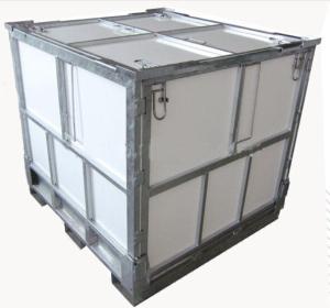 1000L Steel Folding IBC Intermediate Bulk Container With Coated PP Panel