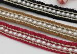 Beaded Decorative Elastic Bands Red / Yellow / Black For Girls Shoe Decoration