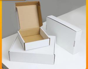 Quality 15x15x5cm Biodegradable Corrugated Paper Box Plain White Folding Paper Box for sale