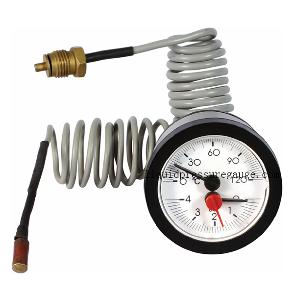52mm 4 Bar Pressure Temperature Gauges Brass Thread Bimetallic Coil Thermometer