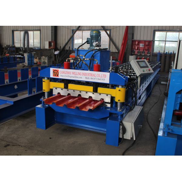 Steel Roofing And Wall Cladding Roll Forming Machine 8 - 15m/Min