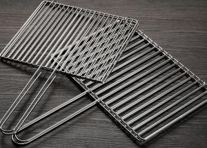 China ISO9002 BBQ Grill Wire Mesh Non Stick Fish Grill Basket Anti Bending on sale