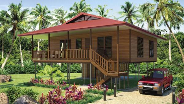 Buy Light Steel Frame Wooden Home Beach Bungalows With Shower , Kitchen at wholesale prices