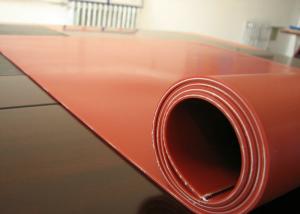 Quality Dark Red Heat Resistant Silicone Rubber Sheet Rolls Reinforced To Insert 1PLY Fabric for sale