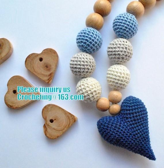 Buy Baby sling necklace, baby bracelet, crochet bracelet, teething bracelet, crochet long funky beaded necklace at wholesale prices