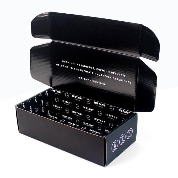 Buy Order Black Cardboard Mailer Box Custom With Logo And Insert at wholesale prices