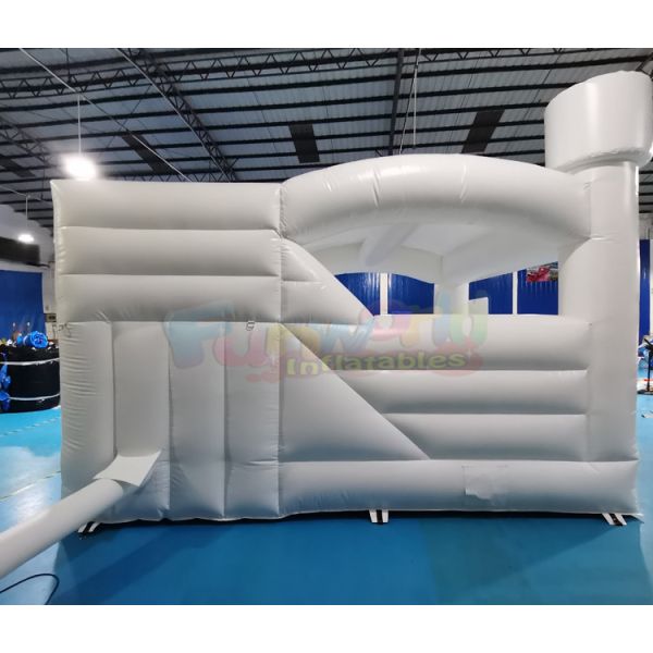 White Wedding Jumping Castle Commercial Bounce House Combo
