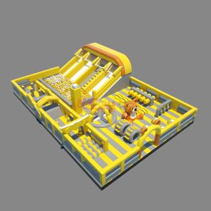 Quality Inflatable Big Slides With Obstacle Jumping Castle (Yellow &amp; White ) for sale