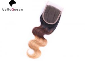 Quality Three Tones Body Wave Human Hair Lace Closure With 4x4 Lace for sale