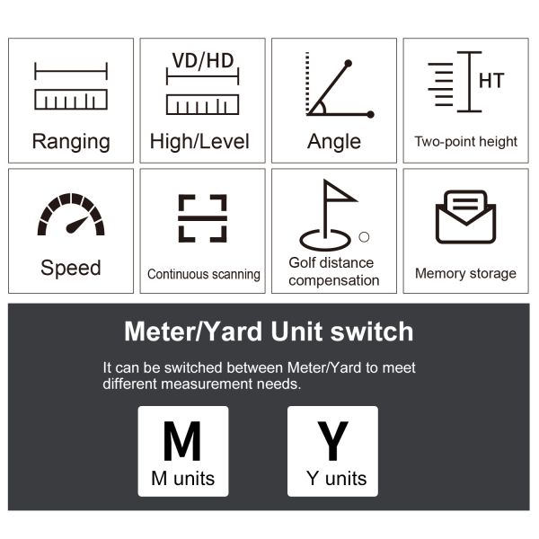 kaemeasu Hunting Rangefinder Golfing Shooting Telescope Angle Measuring Range Finder D600