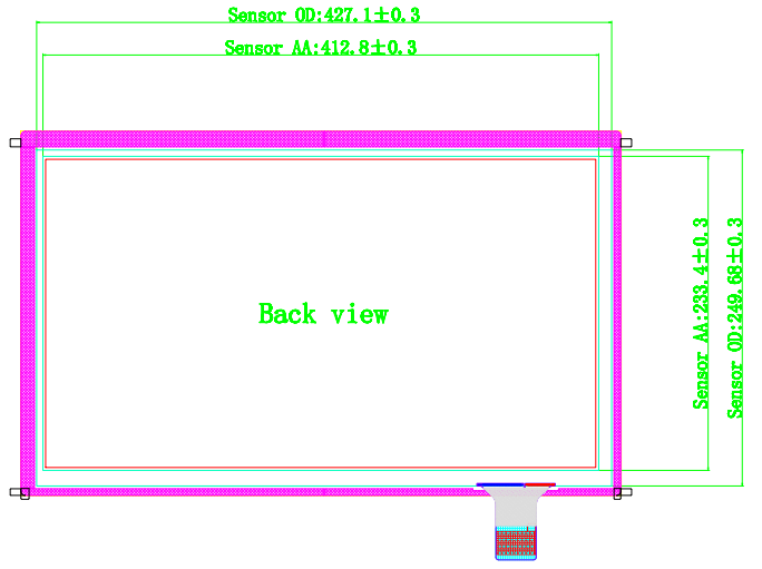 10 Points Weida 8913 Controller 18.5 Inch 1.1mm Touch Panel