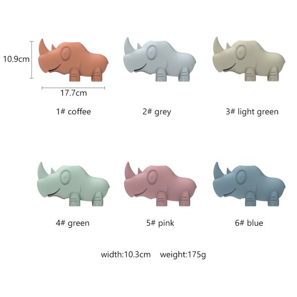 Pantone Colors Bathtub Water Spout Cover BPA Free Cartoon Cute Rhino Shape