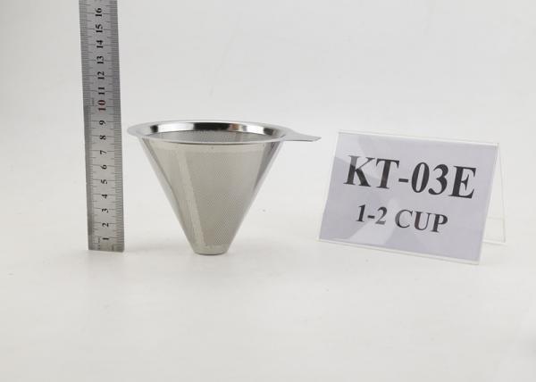 Buy LFGB Standard Paperless Coffee Dripper With Handle , Stainless Steel Coffee Cone at wholesale prices