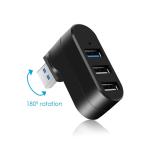 ABS USB Splitter 3 Port Hub 3.0 Adapter Rotate High Speed U Disk Reader 26g