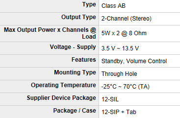 2-Channel (Stereo) Class AB Audio power amplifier IC AN17821