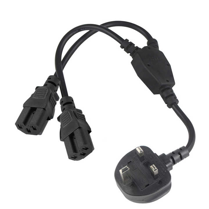 UK Plug Dual C15 Power Cord 16A 250V for Server Rack Data Center