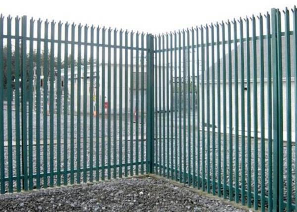 Durable W Section Green Palisade Fencing , Single Point Road Security Fence