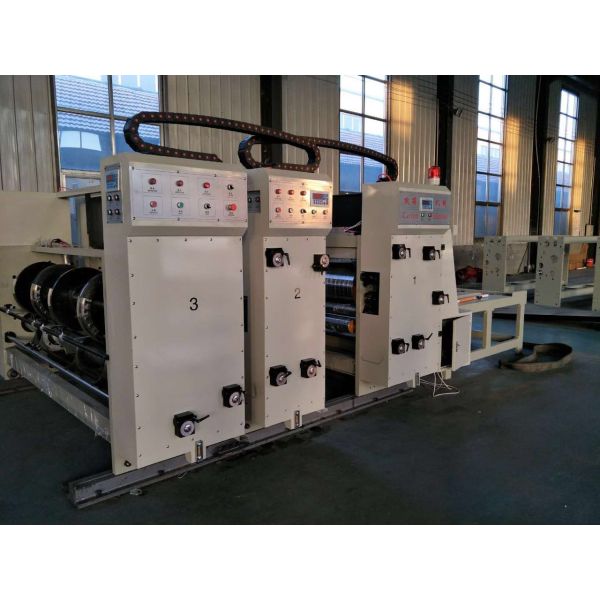 Feed 2 Color Corrugated Box Printing Machine , Corrugated Slotter Flexo Printing Machine