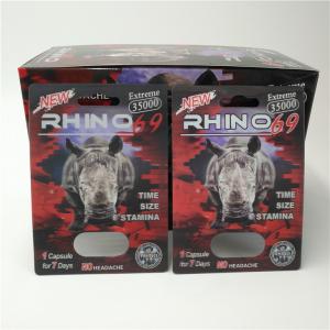 Quality Custom RHINO 96 Pill Blister Pack Packaging 3D Lenticular Card Eco - Friendly for sale