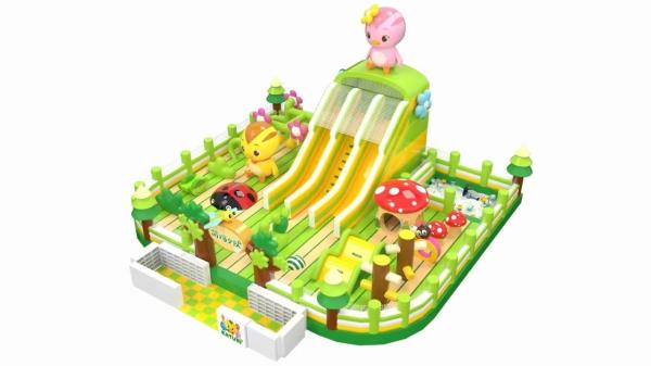 Buy Farm Theme With Mushroom And Ladybug Inflatable Bouncy Slide Castle at wholesale prices