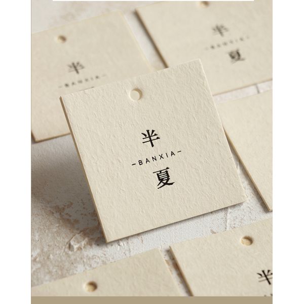 Firm recycled white paper hang tag eyelet rope custom printed swingtag price/name/brand/t-shirt/clothing/hoodies tags labels